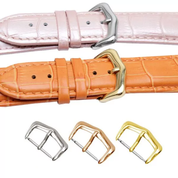 cartier-strap-with-pin-buckle-tank Black Leather Strap for Cartier Tank in Crocodile Grain – 7 Sizes
