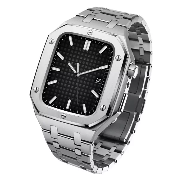 coque-bracelet-de-luxe-pour-apple-watc_main-2 Silver Royal Oak Case with Stainless Steel Bracelet for Apple Watch Series
