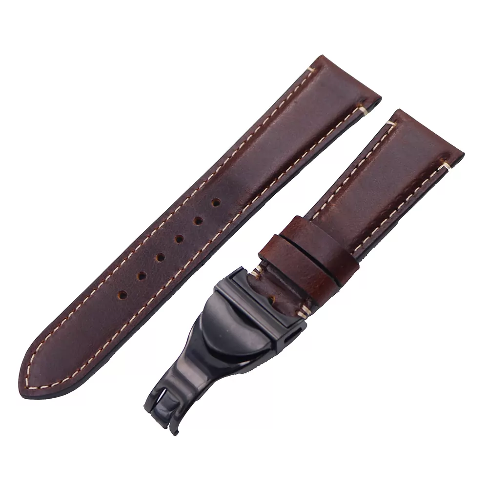 Calf-Leather-Distressed-Vintage-strap-bracelet-Rudor-pelagos-Blackbay-Custom-22mm-1 Dark Brown Leather Strap for Tudor Black Bay, Pelagos - 20, 22mm
