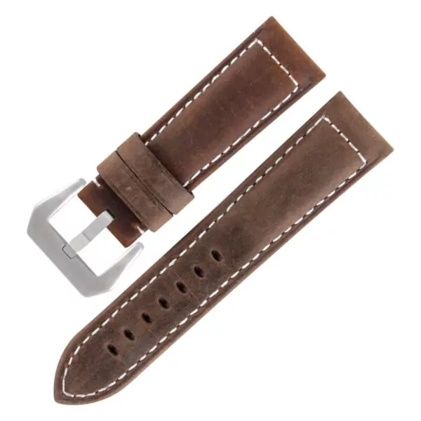 0_Bracelet-de-montre-en-cuir-de-vache-italien-24MM-pour-montres-universelles-de-luxe-Bracelet-pour Brown Strap Panerai Luminor, Marina, Submersible 24mm In leather Crazy Horse
