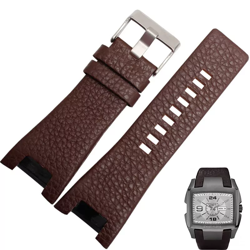 ET-DSSL3O1S-GT2-32-18mm-1 Brown Strap for Diesel DZ1216 DZ4246 DZ1215 32x18mm In Calf Leather