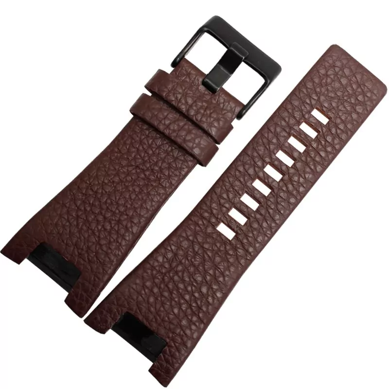 ET-DSSL3O1S-GT2-32-18mm-2 Brown Strap for Diesel DZ1216 DZ4246 DZ1215 32x18mm In Calf Leather - Black