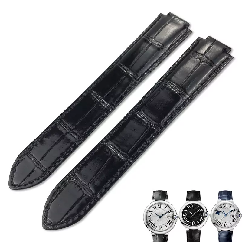 bright black_racelet-de-montre-en-cuir-14-16-18-20_variants-4 Glossy Black Strap Ballon Bleu Cartier In Crocodile/Alligator Grain