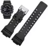 0_16mm-Silicone-Bracelet-de-montre-pour-Casio-g-shock-GA-100-110-120-150-200-300 Glossy Black Strap Casio G-Shock GA-Series 16mm In Rubber