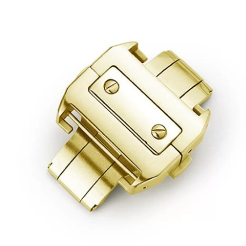 Montre-Accessoires-Remplacement-Cartier-Santos-18-21mm-Fermoir_2 Gold Buckle Santos Cartier In Stainless Steel - 18,21mm