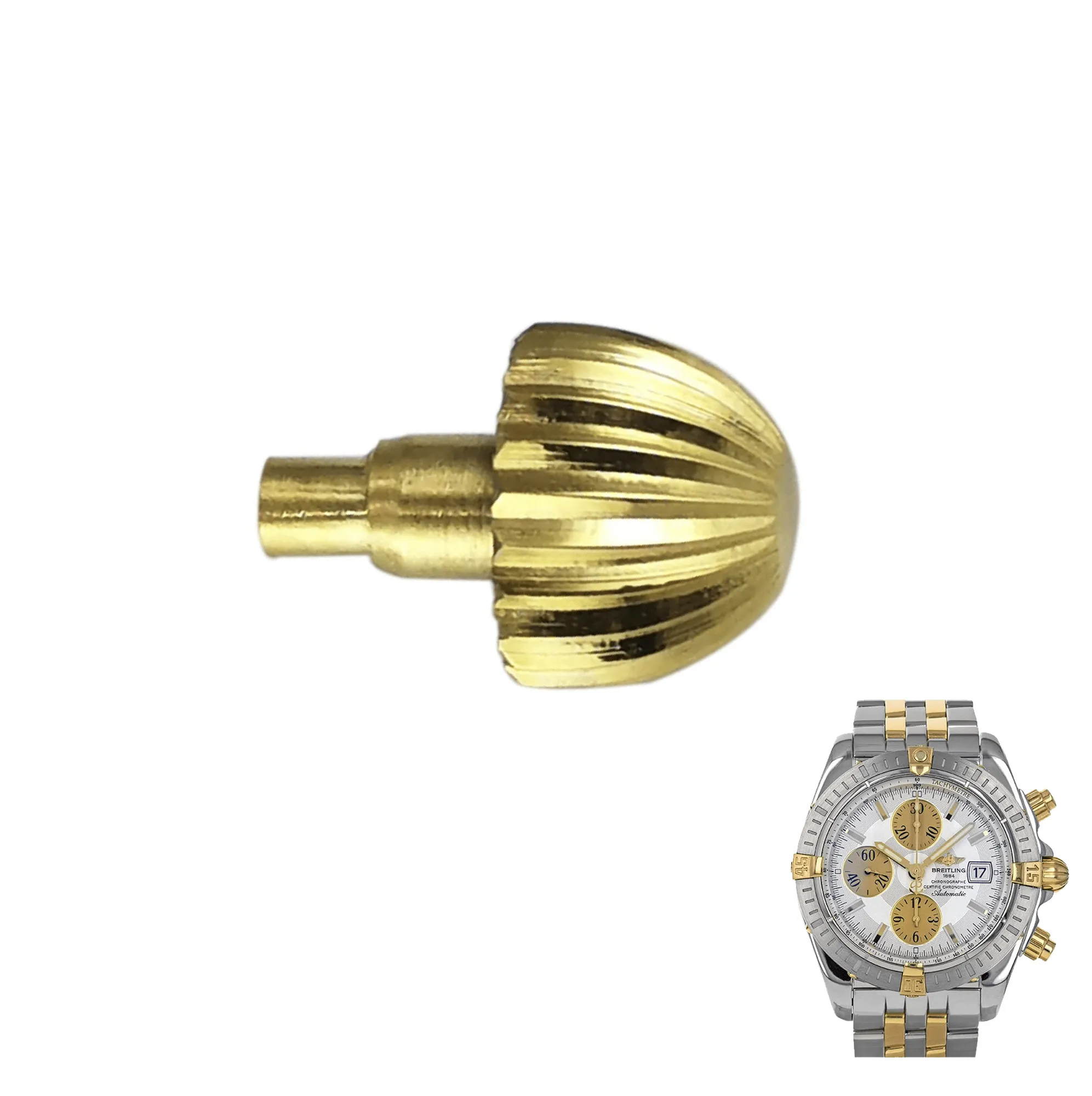 BTPSX-3 Gold Crown for Breitling Chronomat 38mm 5mm Stainless Steel