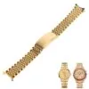 OMSF6F-1 Gold Steel Beads Of Rice Bracelet for Omega Speedmaster, Seamaster 18, 19, 20mm