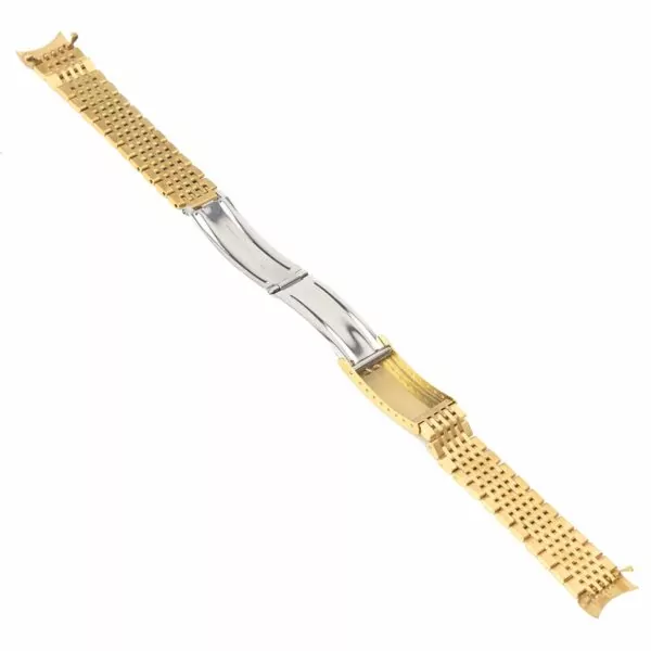 OMSF6F-2 Gold Steel Beads Of Rice Bracelet for Omega Speedmaster, Seamaster 18, 19, 20mm
