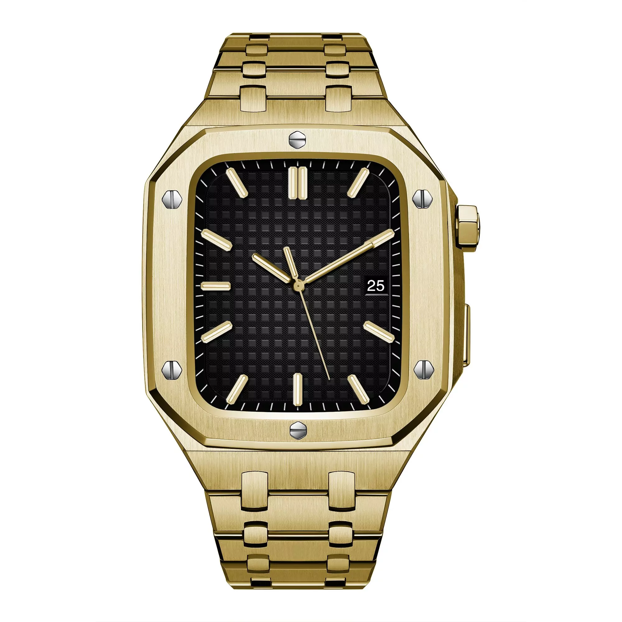 gold_coque-bracelet-de-luxe-pour-apple-watc_variants-3 Gold Royal Oak Case with Stainless Steel Bracelet for Apple Watch Series