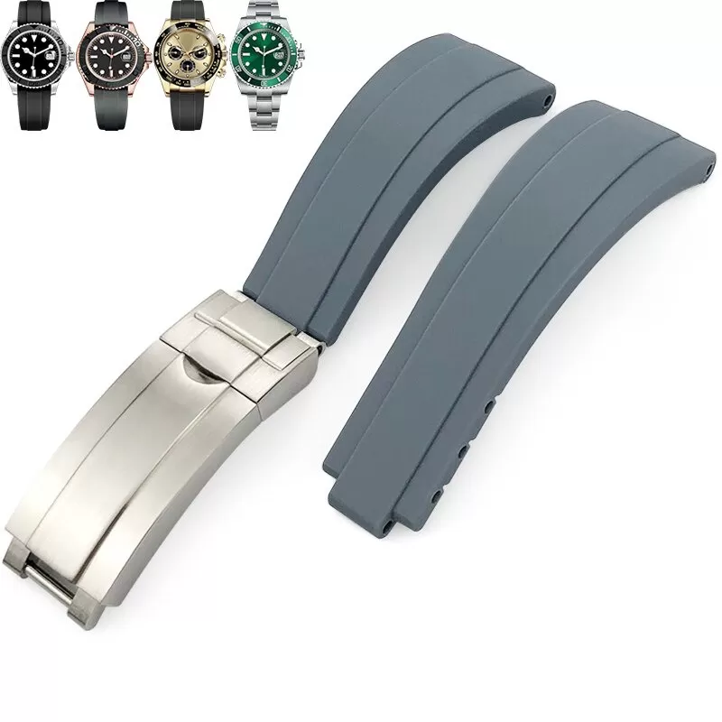gray-easylink-strap-for-rolex-submariner-gmt-daytona-datejust-20mm-in-rubber-without Gray Glidelock Strap for Rolex Submariner, GMT, Daytona, Datejust In Rubber - 20mm