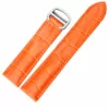 CAFPXX-2 Orange Alligator Grain Leather Strap for Cartier Tank - 5 Sizes