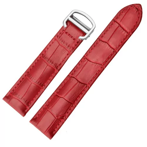 Red Alligator Grain Leather Strap for Cartier Tank - 5 Sizes