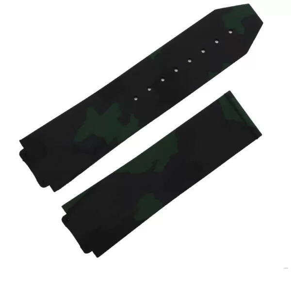 tanche-en-silicone-montre-bracelet-camouflage-couleur-25-17mm-sport-en-caoutchouc-bracelet-adapt-pour-2 Green Camouflage Strap Band Hublot Big Bang 25x17mm In Rubber