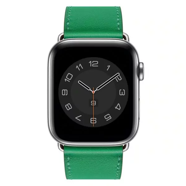 e-plus-recent-bracelet-en-cuir-a-tour-u_description-16 Green Strap Apple iWatch Hermes In Leather