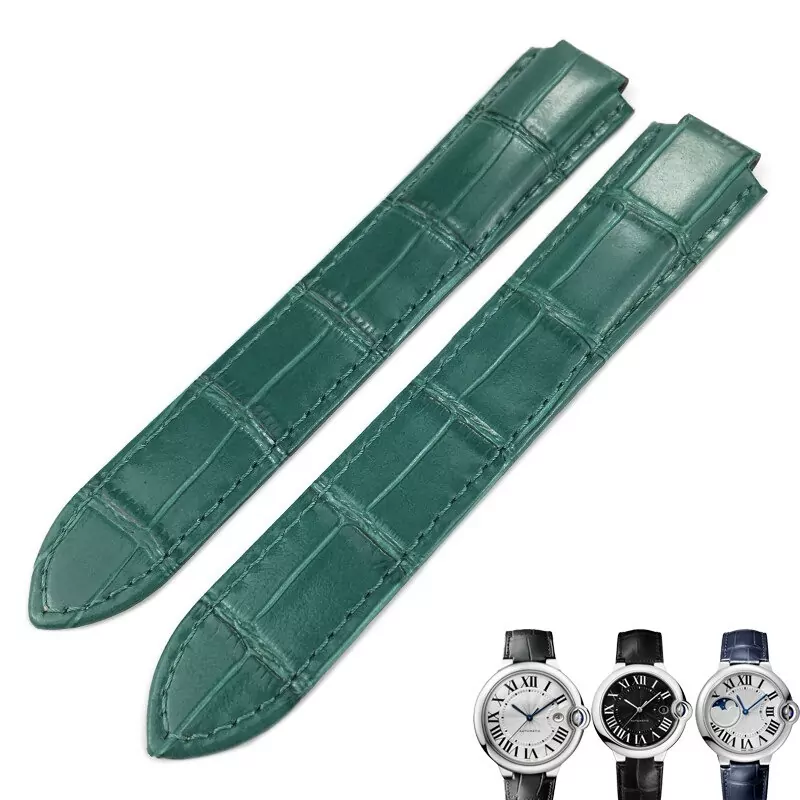 green_racelet-de-montre-en-cuir-14-16-18-20_variants-7 Green Strap Ballon Bleu Cartier In Crocodile/Leather Grain