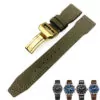 26_20-21-22mm-bracelet-de-montre-en-Nylon-de-haute-qualit-en-cuir-de-veau-adapt Green Strap Band IWC Pilot Spitfire, Top Gun In Nylon 20,21,22mm