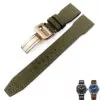 29_20-21-22mm-bracelet-de-montre-en-Nylon-de-haute-qualit-en-cuir-de-veau-adapt Green Strap Band IWC Pilot Spitfire, Top Gun In Nylon 20,21,22mm