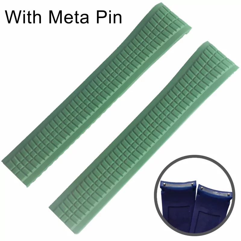 Pin Green Strap for Aquanaut Patek Philippe 21mm In Rubber