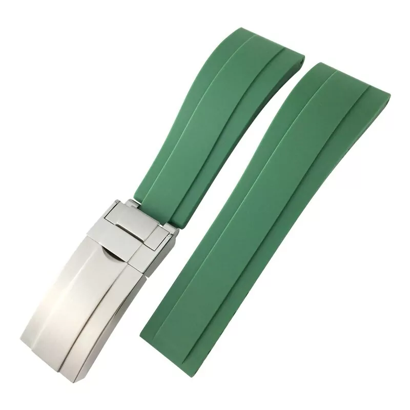 dark green_0-mm-21-mm-caoutchouc-silicone-bracelet-d_variants-10 Green Strap for Rolex Submariner, GMT, Daytona, Datejust 20mm In Rubber