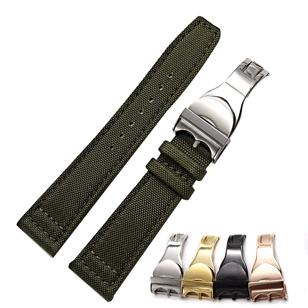 Nylon-Waterproof-Strap-Brand-Bracelet-Tudor-pelagos-blackbay-with-folding-clasp-1 Green Strap for Tudor Black Bay, Pelagos in Nylon - 20,21,22mm