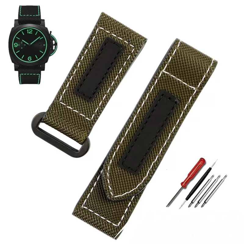 green_ceinture-de-montre-en-toile-pour-penahai_variants-2 Green Luminous Velcro Strap for Panerai Luminor, Marina, Submersible 24mm in Nylon