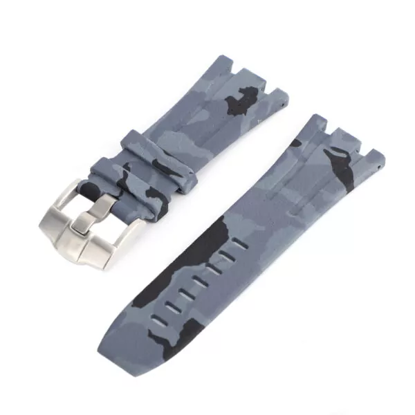 APSR81R-1-1500 Grey Camouflage Strap Royal Oak Offshore 44mm Audemars Piguet 30mm In Rubber - Silver