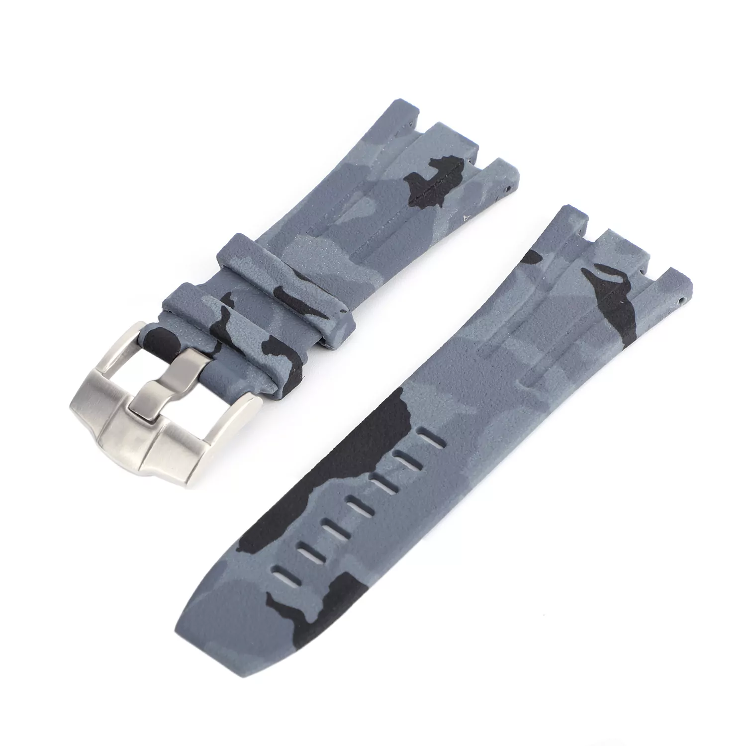 APSR81R-1-1500 Grey Camouflage Strap Royal Oak Offshore 44mm Audemars Piguet 30mm In Rubber - Silver