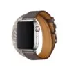 13_H16c393de97404b278d922d683d23ffd7O Grey & Printed Double Tour Band Apple iWatch Hermes In Leather