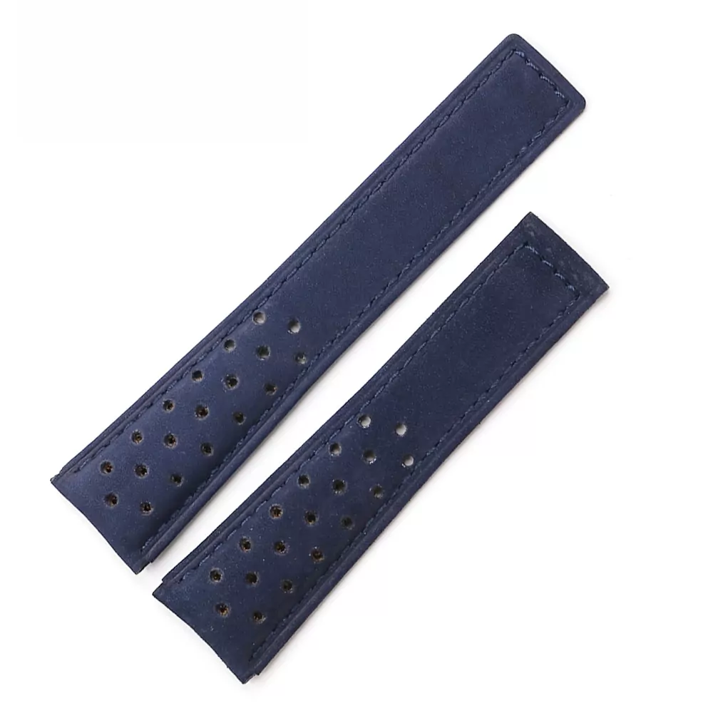 Rolamy-Montre-Bande-20-22mm-R-el-Veau-En-Cuir-Gris-Sangle-En-Daim-VINTAGE-Remplacement-3 Blue Racing Strap Bracelet for TAG Heuer - 20,22mm