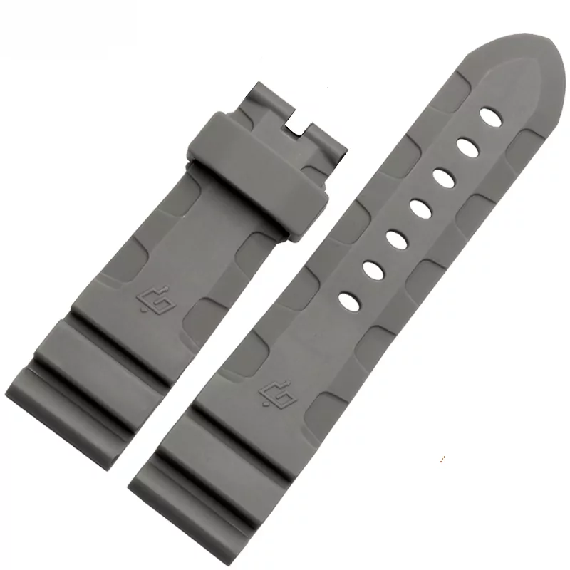 Panerai-Submersible-strap-in-Grey-24-26-2 Grey Rubber Strap for Officine Panerai Luminor Marina Submersible