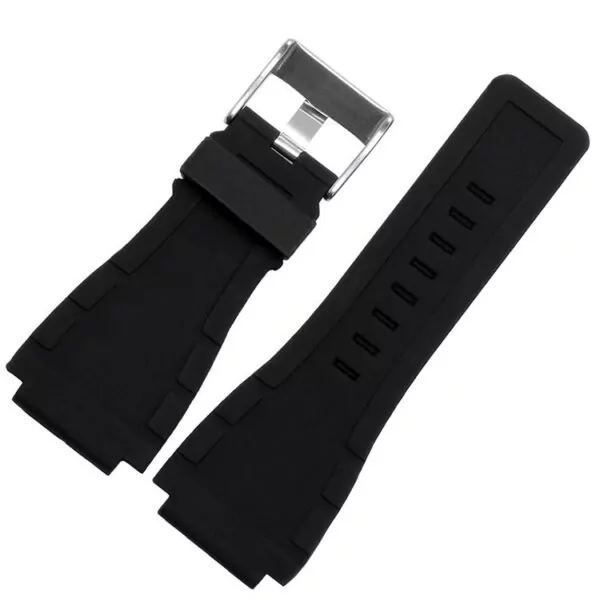 34-24mm-Nouveau-Haute-Qualit-tanche-en-silicone-bretelles-pour-Bell-Ross-BR01-BR03-Caoutchouc-Remplacement-2 Black Silicone Strap for Bell Ross BR01/BR03