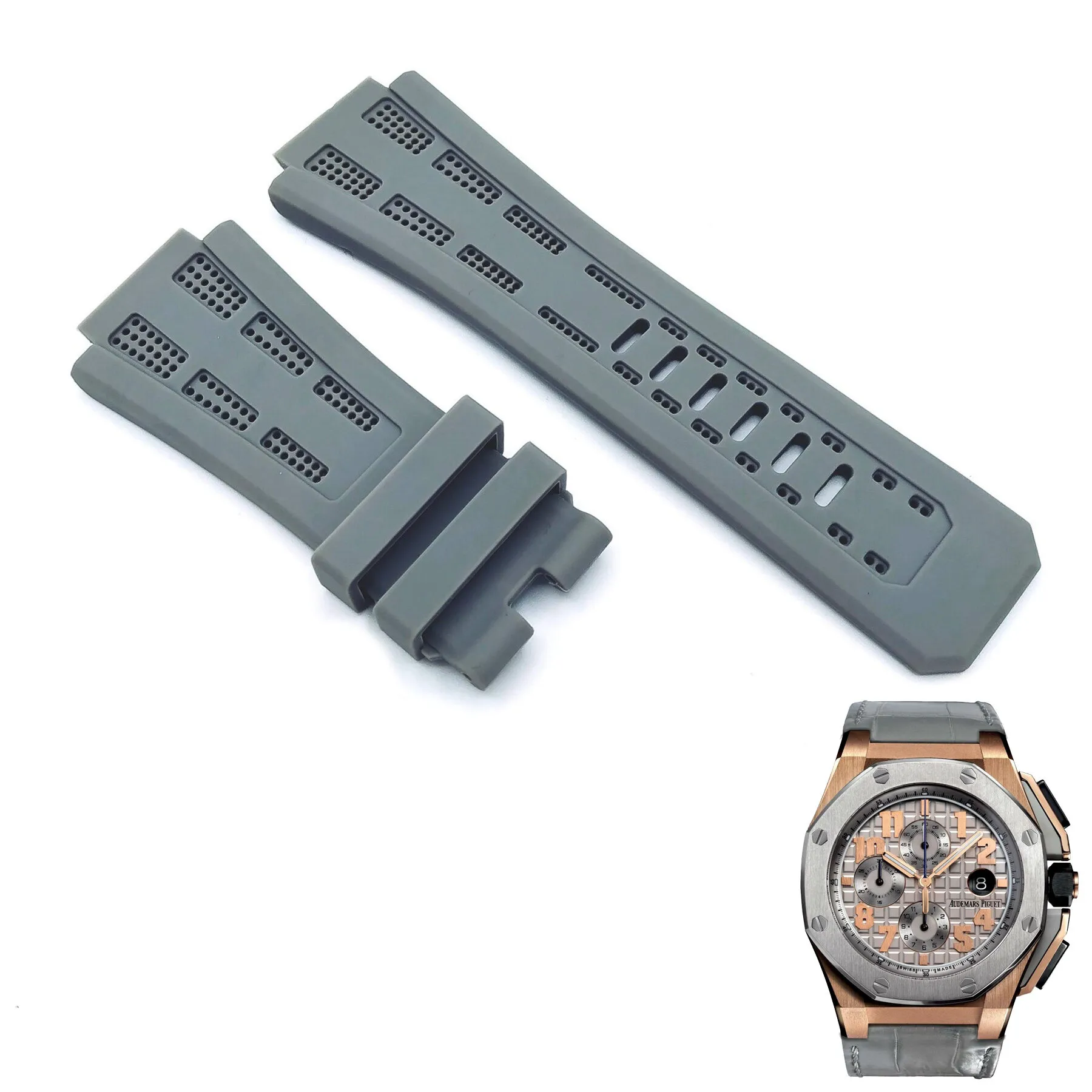 APSR8Q-4 Grey Strap Royal Oak Offshore Lebron James Audemars Piguet 29mm In Rubber