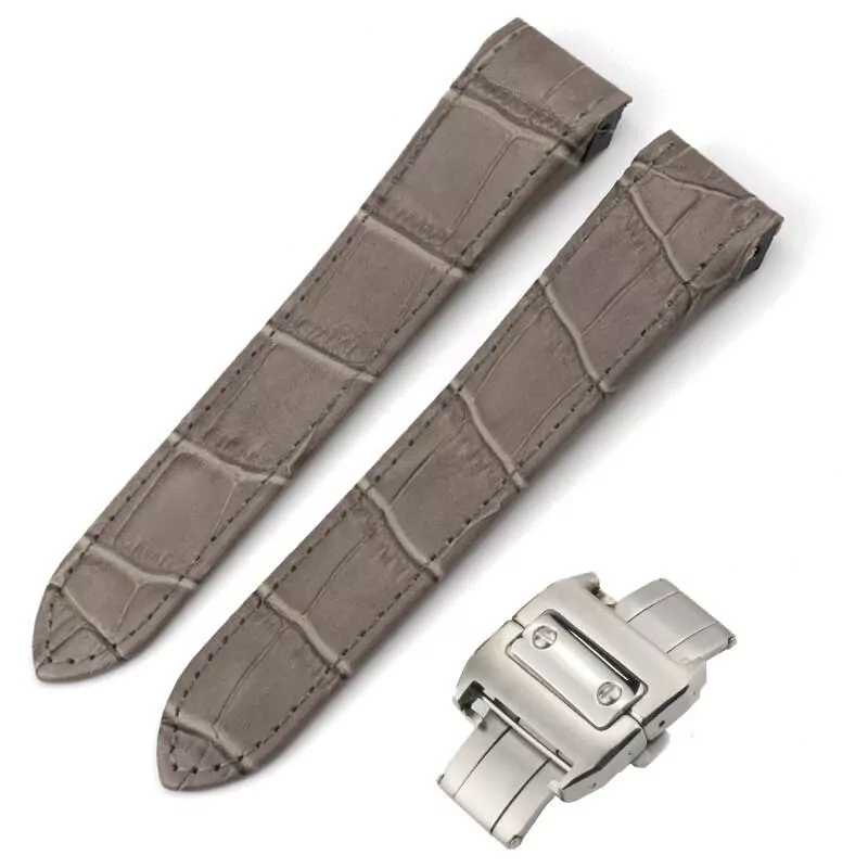 5_20mm-23mm-bracelet-de-montre-en-cuir-de-vachette-italien-de-haute-qualit-bracelet-de-montre Grey Strap Santos Medium Cartier 20mm In Crocodile/Leather Grain