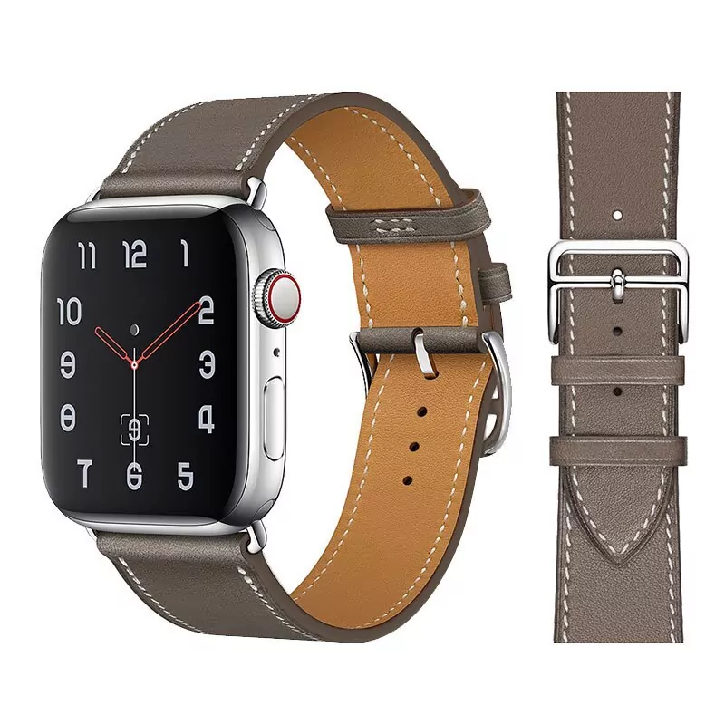 4_100-Bracelet-en-cuir-de-vache-v-ritable-Bracelet-de-ceinture-pour-Apple-Watch-5-4 Grey Taupe Strap Apple iWatch Hermes In Leather