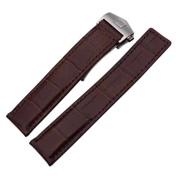 Tag-Heuer-Strap-Alligator-Crocodile-Grain-19 Brown Strap in Alligator Grain Leather TAG Heuer Carrera, Monaco, Aquaracer, Autavia