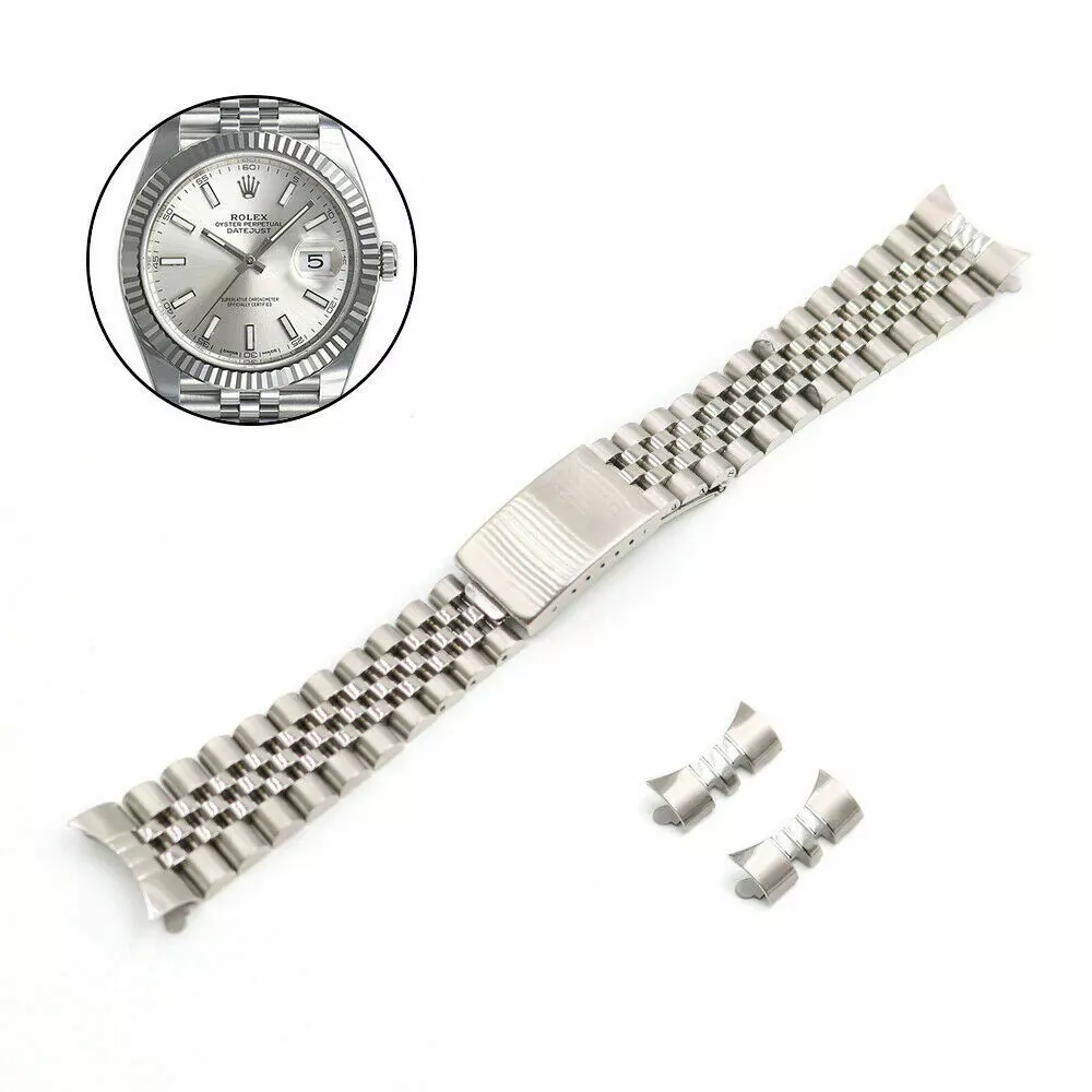 s-l1600 Jubilee Band Bracelet for Rolex Datejust Vintage Steel Replacement Strap - 4 Sizes