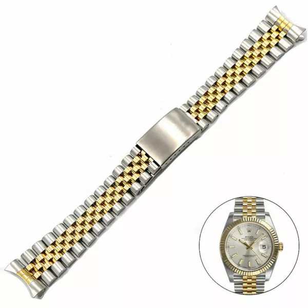 s-l1600 Jubilee Band Bracelet for Rolex Datejust Vintage Two-Tone Gold & Steel - 4 Sizes
