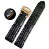Black Crocodile Pattern Cartier Roadster Gold Buckle Black Leather Strap for Cartier Roadster in Crocodile Grain with Quick-Release System