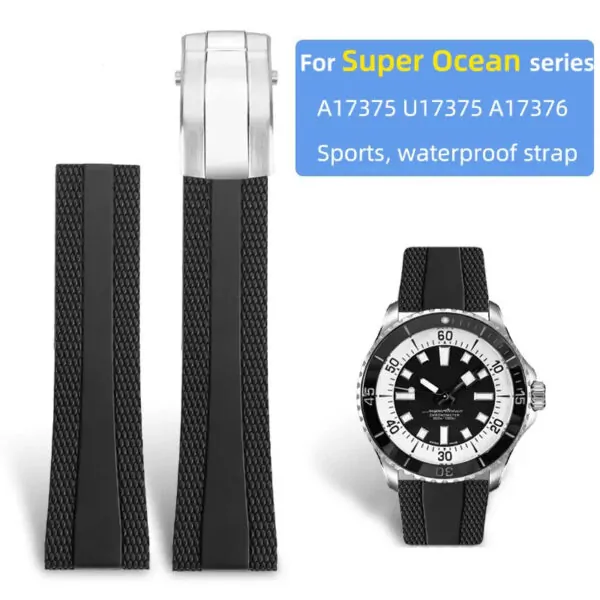 main-image-1 copy Black Rubber Strap for Breitling Super Ocean - 22mm