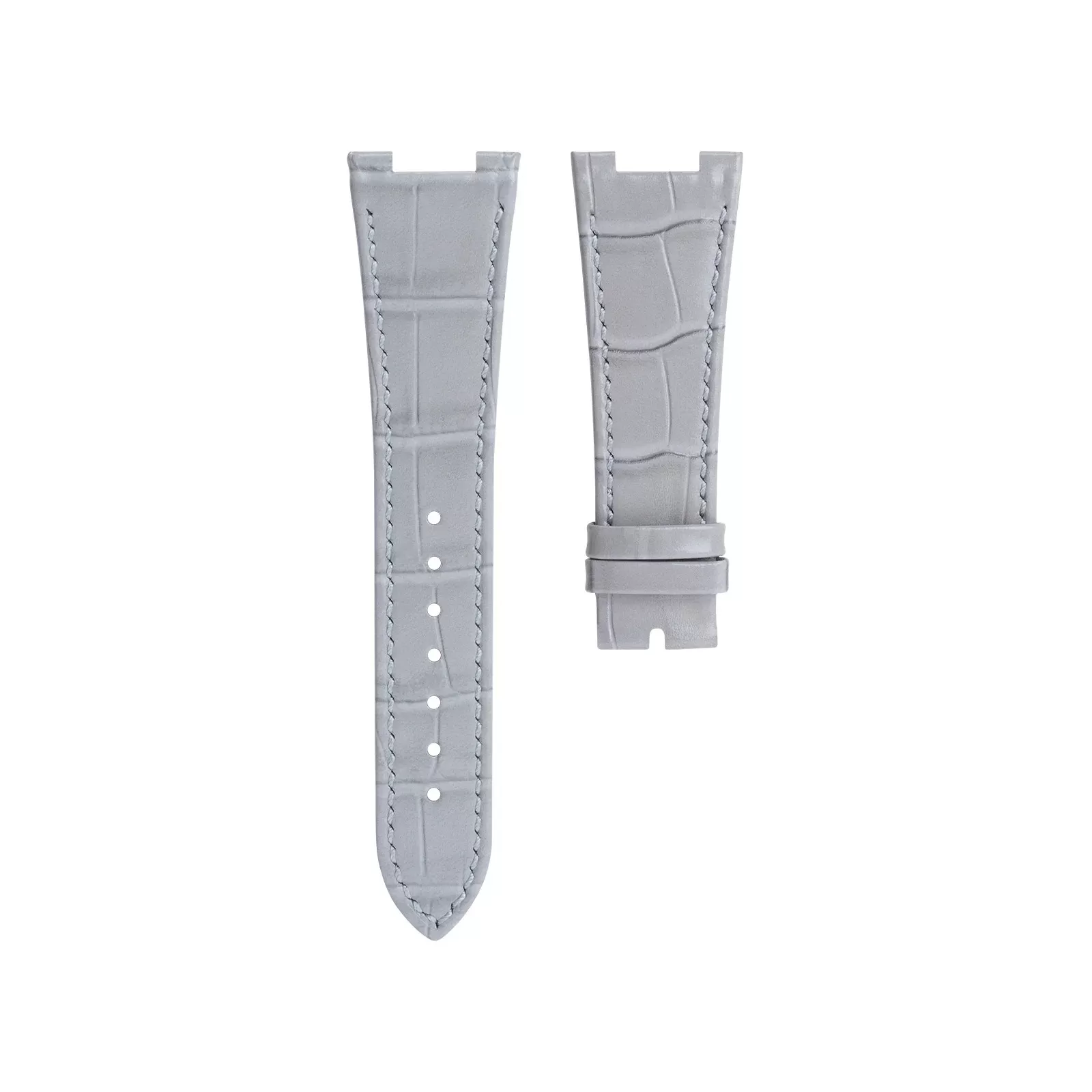 Grey Strap for Patek Philippe Nautilus in Crocodile/Alligator Grain - 24x12.5mm