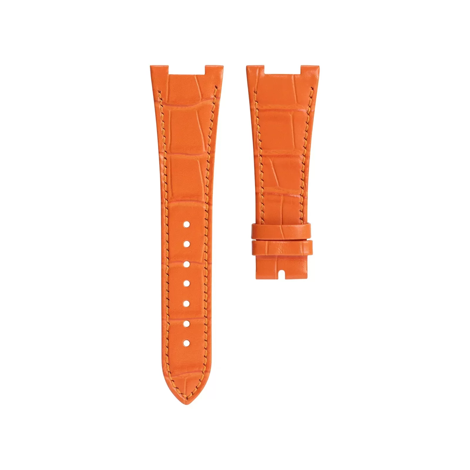 Orange Strap for Patek Philippe Nautilus in Crocodile/Alligator Grain - 24x12.5mm