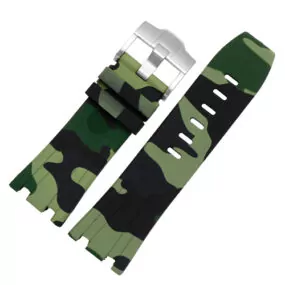 Military Green Camouflage Rubber Strap for Audemars Piguet Royal Oak Offshore