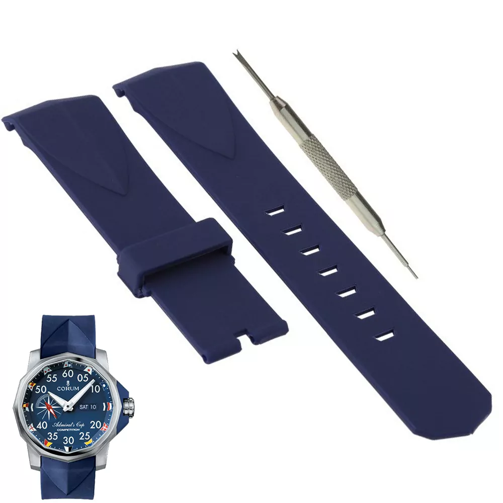 Navy Blue Strap Bracelet for Admiral’s Cup/Legend Corum 22, 24mm In Rubber