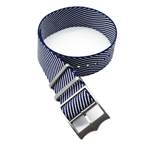 7_Nylon-otan-sangles-22mm-20mm-bracelet-de-montre-de-haute-qualit-Sport-militaire-montre-sangles-Parachute Navy Blue & White Nato Strap Universal, Tudor Black Bay, Pelagos 20, 22mm In Nylon