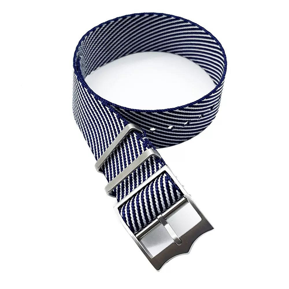 7_Nylon-otan-sangles-22mm-20mm-bracelet-de-montre-de-haute-qualit-Sport-militaire-montre-sangles-Parachute Navy Blue & White Nato Strap Universal, Tudor Black Bay, Pelagos 20, 22mm In Nylon