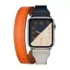 racelet-en-cuir-pour-bracelet-de-montre_description-1 Navy Blue, White & Orange Double Tour Slim Band Apple iWatch Hermes In Leather