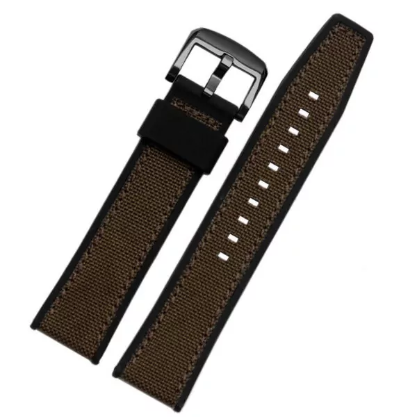 nylon khaki black_uir-veritable-avec-bracelet-inferieur-e_variants-9 Brown Strap for Seiko 5 in Nylon & Rubber Back – 22mm