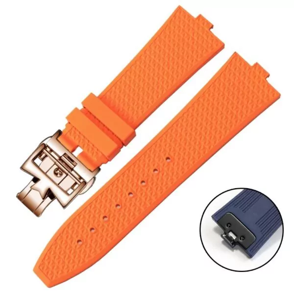 orange R-G_quick-disassembly-fluororubber-watchband_variants-19 Orange Rubber Strap for Vacheron Constantin Overseas Quick-Release - 24x7mm
