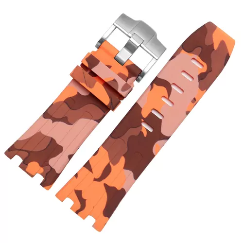 APSR13K1-3 Orange Camouflage Rubber Strap for Audemars Piguet Royal Oak Offshore