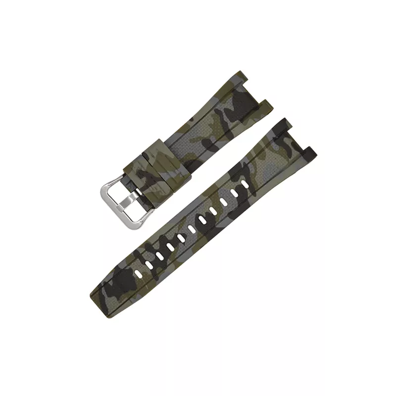 8_AOOW-Camouflage-sangles-en-caoutchouc-pour-Casio-g-shock-GST-W300-GST-S110-S100G-GST-W110 Green Camouflage Strap Casio G-Steel GST-Series 26x14mm In Rubber